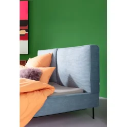 KARE Design Lit East Side velours côtelé bleu 160x200><noscript><img width=