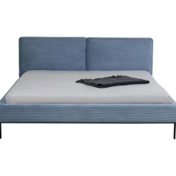 KARE Design Lit East Side velours côtelé bleu 160x200><noscript><img width=