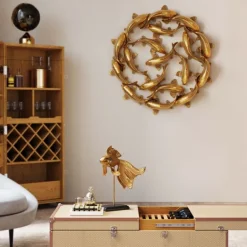 KARE Design Objet mural School of Koi doré Ø102cm> Accessoires