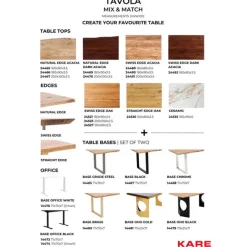 KARE Design Plateau de table Tavola bord biseauté chêne 180x90> Meubles