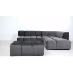KARE Design Pouf Belami velours gris><noscript><img width=