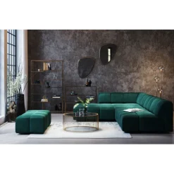 KARE Design Pouf Belami velours vert foncé> Meubles
