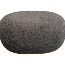 KARE Design Pouf Pebble bouclé gris 81cm> Meubles