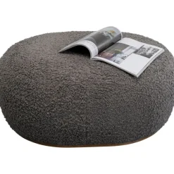 KARE Design Pouf Pebble bouclé gris 81cm><noscript><img width=