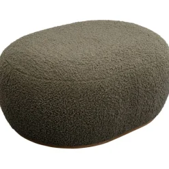 KARE Design Pouf Pebble bouclé vert olive 81cm> Meubles