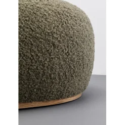KARE Design Pouf Pebble bouclé vert olive 81cm><noscript><img width=