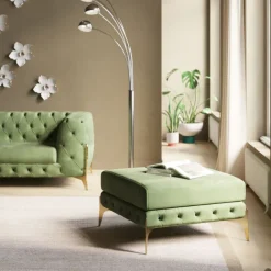 KARE Design Stool Bellissima velours vert 80cm> Meubles