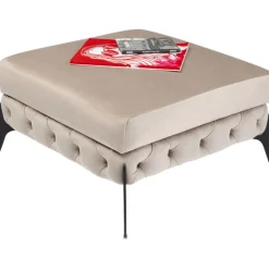 KARE Design Stool Bellissima velours taupe 80cm><noscript><img width=