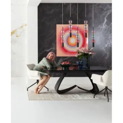 KARE Design Table à rallonges Bellagio Bubble 180(40+40)x98cm> Meubles