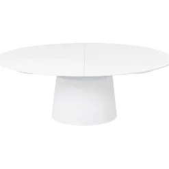 KARE Design Table à rallonges Benvenuto blanche 200(50)x110cm> Meubles