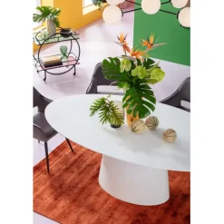KARE Design Table à rallonges Benvenuto blanche 200(50)x110cm><noscript><img width=