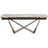 KARE Design Table à rallonges Connesso laiton 200(+60)x90cm> Meubles