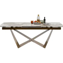 KARE Design Table à rallonges Connesso laiton 200(+60)x90cm><noscript><img width=