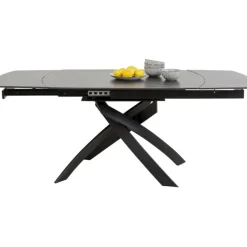 KARE Design Table à rallonges Twist noir 120(30+30)x90cm> Meubles