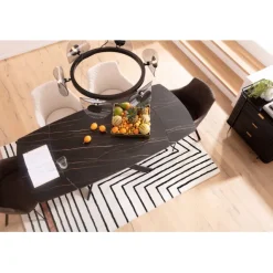 KARE Design Table à rallonges Twist noir 120(30+30)x90cm><noscript><img width=