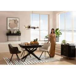 KARE Design Table à rallonges Twist noir 120(30+30)x90cm><noscript><img width=