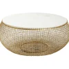 KARE Design Table basse Cesta Marble doré Ø100cm> Meubles