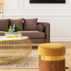 KARE Design Table basse Cesta Marble doré Ø100cm><noscript><img width=