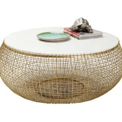 KARE Design Table basse Cesta Marble doré Ø100cm><noscript><img width=