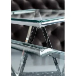 KARE Design Table basse Cristallo Chrome 80x80cm><noscript><img width=
