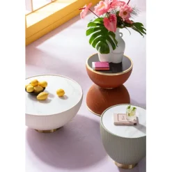 KARE Design Table basse Endless Vegas blanc Ø71cm><noscript><img width=