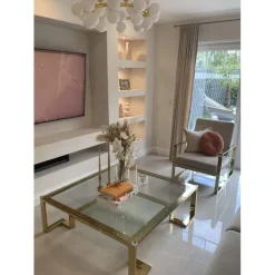 KARE Design Table basse Gold Rush 120x120><noscript><img width=