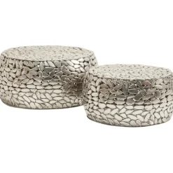 KARE Design Table basse Pebbles Deluxe argenté (jeu de 2)><noscript><img width=