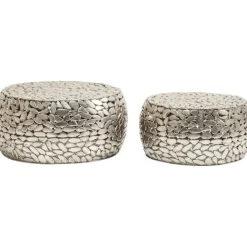 KARE Design Table basse Pebbles Deluxe argenté (jeu de 2)><noscript><img width=