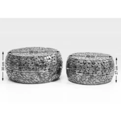 KARE Design Table basse Pebbles Deluxe argenté (jeu de 2)><noscript><img width=