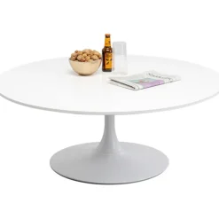 KARE Design Table basse Schickeria blanc Ø110cm> Meubles