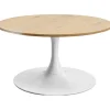 KARE Design Table basse Schickeria Chêne blanc Ø80cm> Meubles