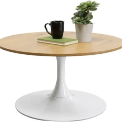 KARE Design Table basse Schickeria Chêne blanc Ø80cm> Meubles