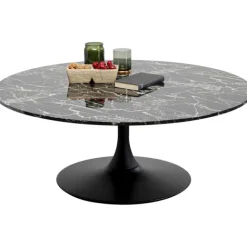 KARE Design Table basse Schickeria Marbre noir Ø110cm> Meubles