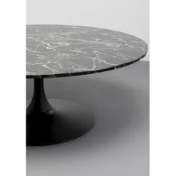 KARE Design Table basse Schickeria Marbre noir Ø110cm><noscript><img width=
