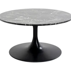 KARE Design Table basse Schickeria Marbre noir Ø80cm> Meubles