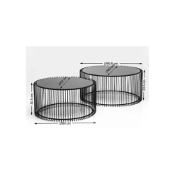 KARE Design Table basse Wire argenté (2/Set)><noscript><img width=