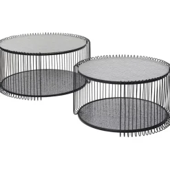KARE Design Table basse Wire Double Bubble Noir (2/Set)> Meubles