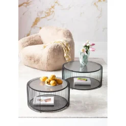 KARE Design Table basse Wire Double Bubble Noir (2/Set)> Meubles