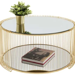 KARE Design Table basse Wire Double laiton Ø80cm><noscript><img width=