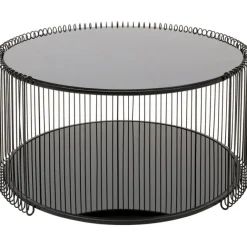 KARE Design Table basse Wire Double noir Ø80cm> Meubles