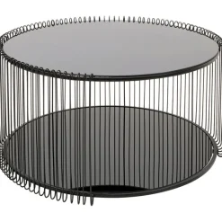 KARE Design Table basse Wire Double noir Ø80cm> Meubles