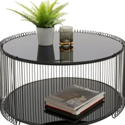 KARE Design Table basse Wire Double noir Ø80cm><noscript><img width=