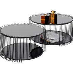 KARE Design Table basse Wire Double noir (2/Set)> Meubles