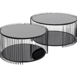 KARE Design Table basse Wire Double noir (2/Set)><noscript><img width=