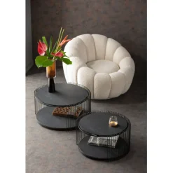 KARE Design Table basse Wire Double noir bois (2/Set)><noscript><img width=