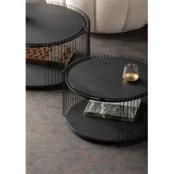 KARE Design Table basse Wire Double noir bois (2/Set)><noscript><img width=
