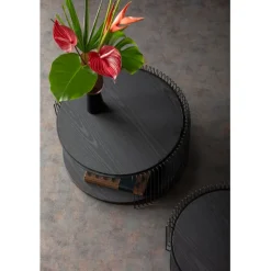 KARE Design Table basse Wire Double noir bois (2/Set)><noscript><img width=