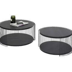 KARE Design Table basse Wire Double noir bois (2/Set)><noscript><img width=