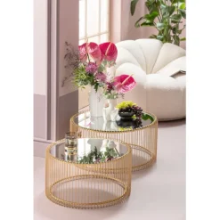 KARE Design Table basse Wire laiton (2/Set)> Meubles