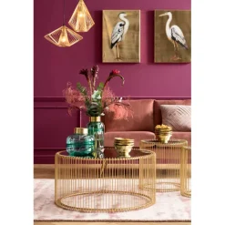 KARE Design Table basse Wire Uno laiton Ø80cm> Meubles